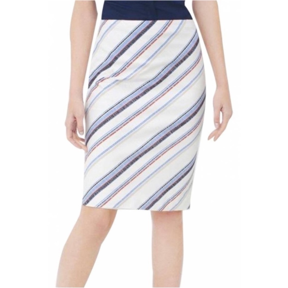 White House Black Market Diagonal Striped Skirt Size 4